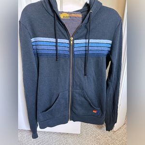 Aviator Nation Blue Striped Zip-up - XS
